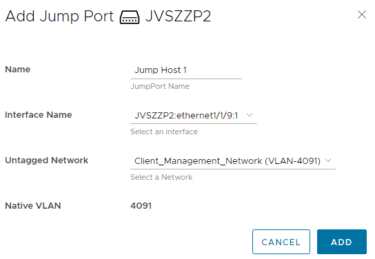 Configure jump port